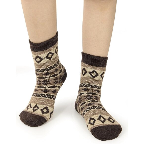 BenSorts Women 5 Packs Vintage B Winter Thick Socks Thick Warm Boots Socks - Picture 7 of 8